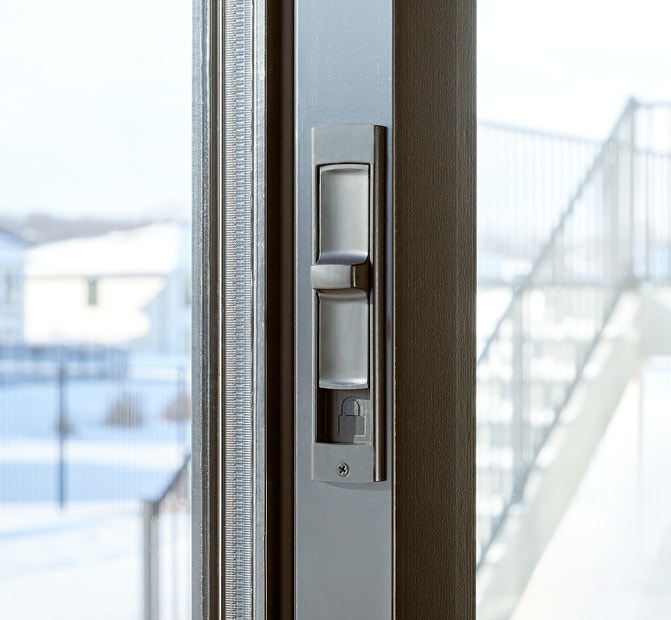 gray fiberglass sliding door handle