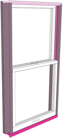 Illustration of the interior view of a double-hung window