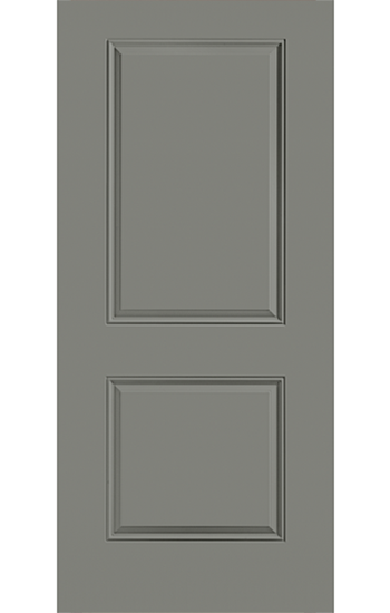 two panel gray steel entry door