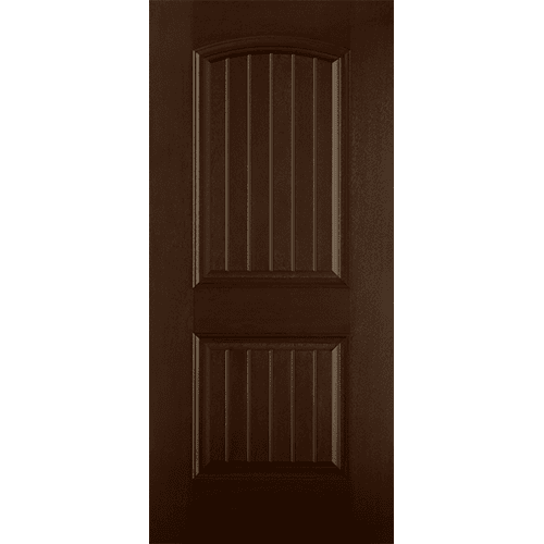 two panel arch plank entry door