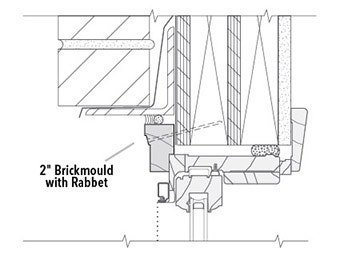 wood brickmould with rabbet