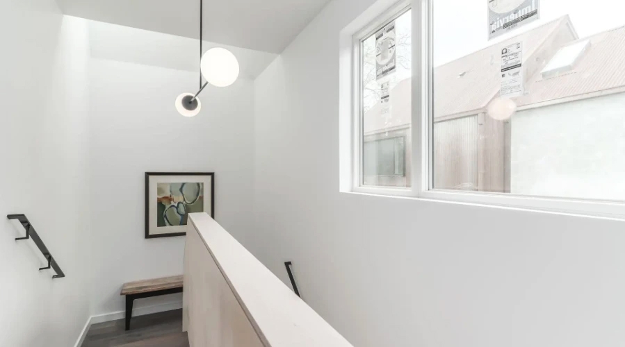 Interior view of Austin duplex with energy efficient Pella windows.