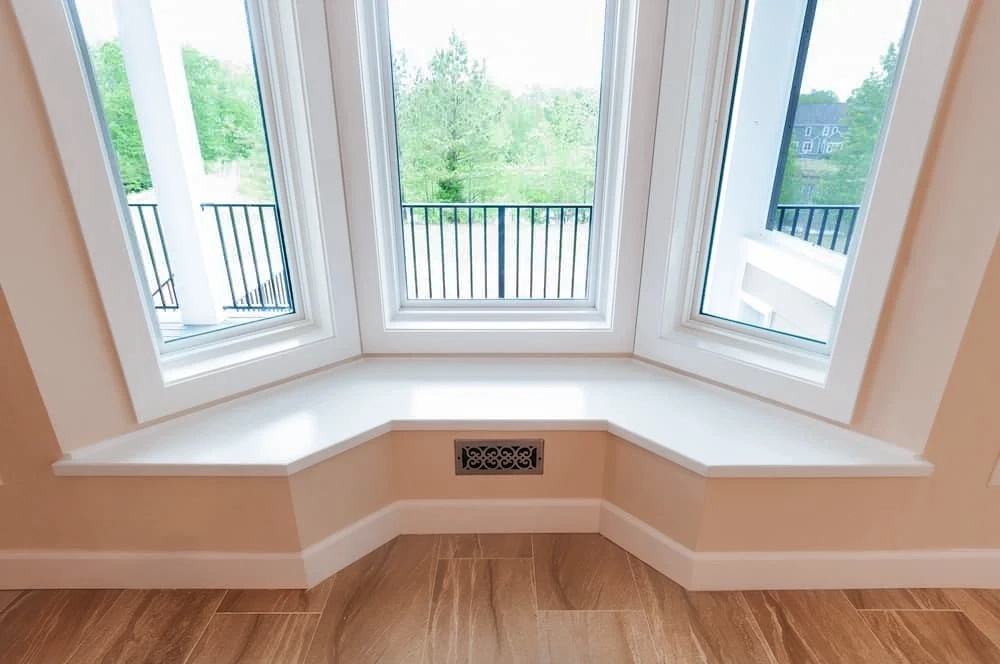 Newly installed Pella Bay Windows in Richmond home.