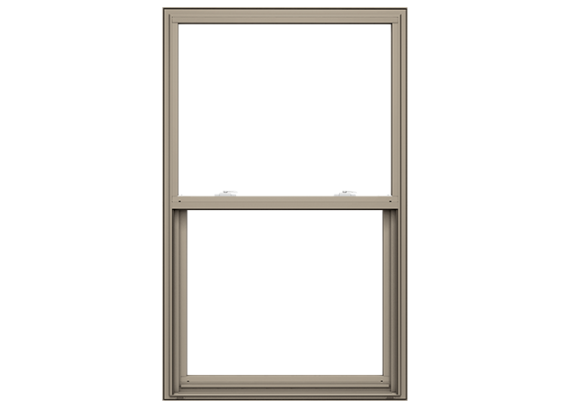 white 250 series single-hung window with traditional grilles open