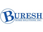 Buresh Home Solutions logo in blue and white