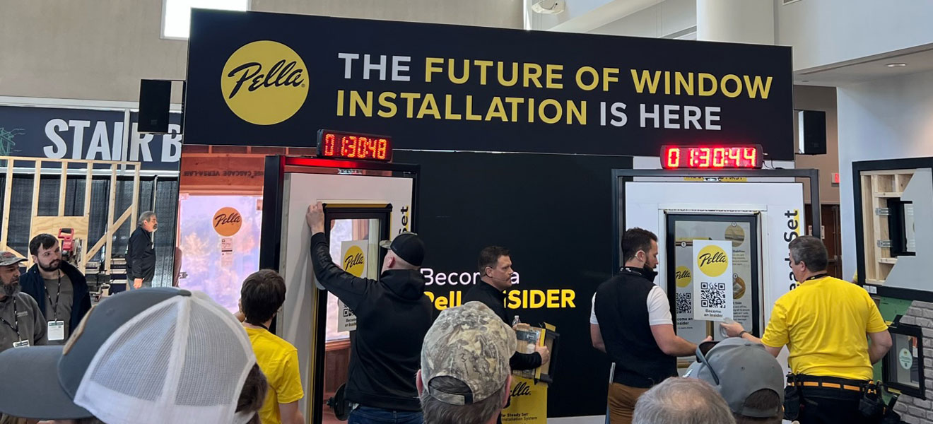 Pella Windows & Doors' booth at the JLC, featuring the Steady Set Installation System.