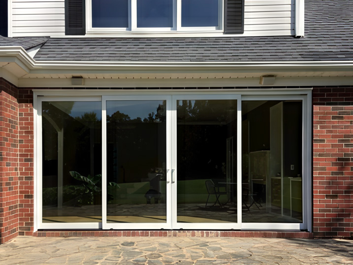 new french patio doors as viewed from the exterior