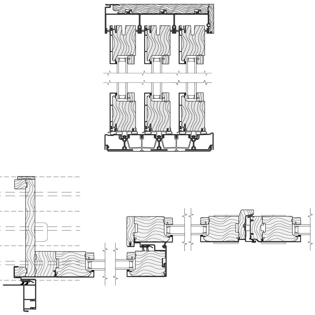 reserve contemporary multi-slide patio door cross section