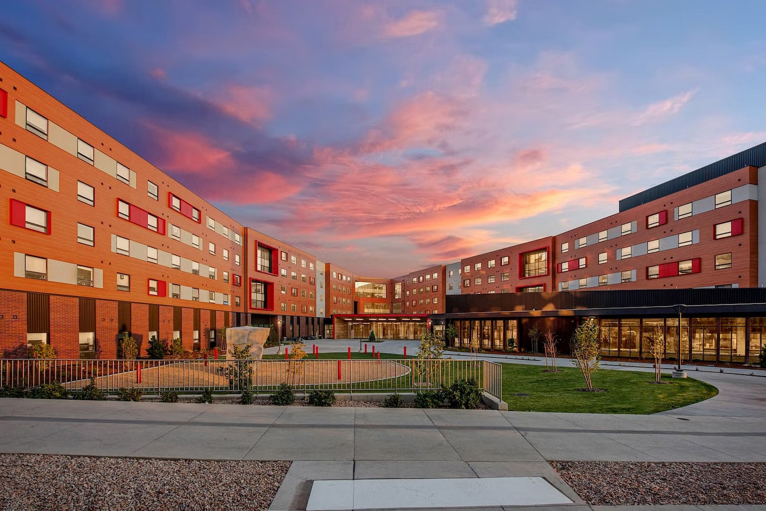 panoramic views of the University of Utah's new student housing featuring Pella Impervia fiberglass windows