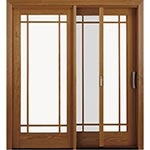 Glides easily away image of traditional sliding door with screen