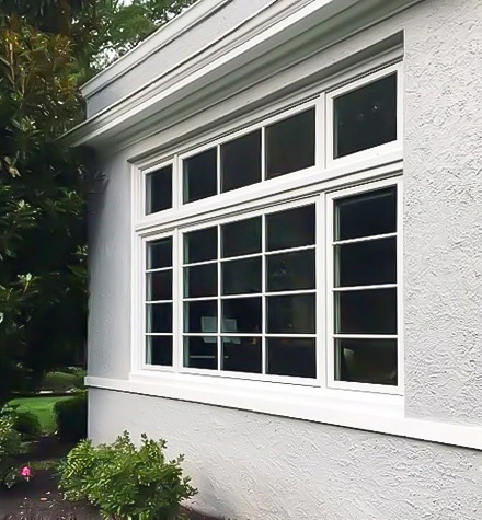 Newly installed Pella wood windows on Wilmington home.