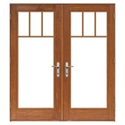 lifestyle hinged patio door with top row grilles