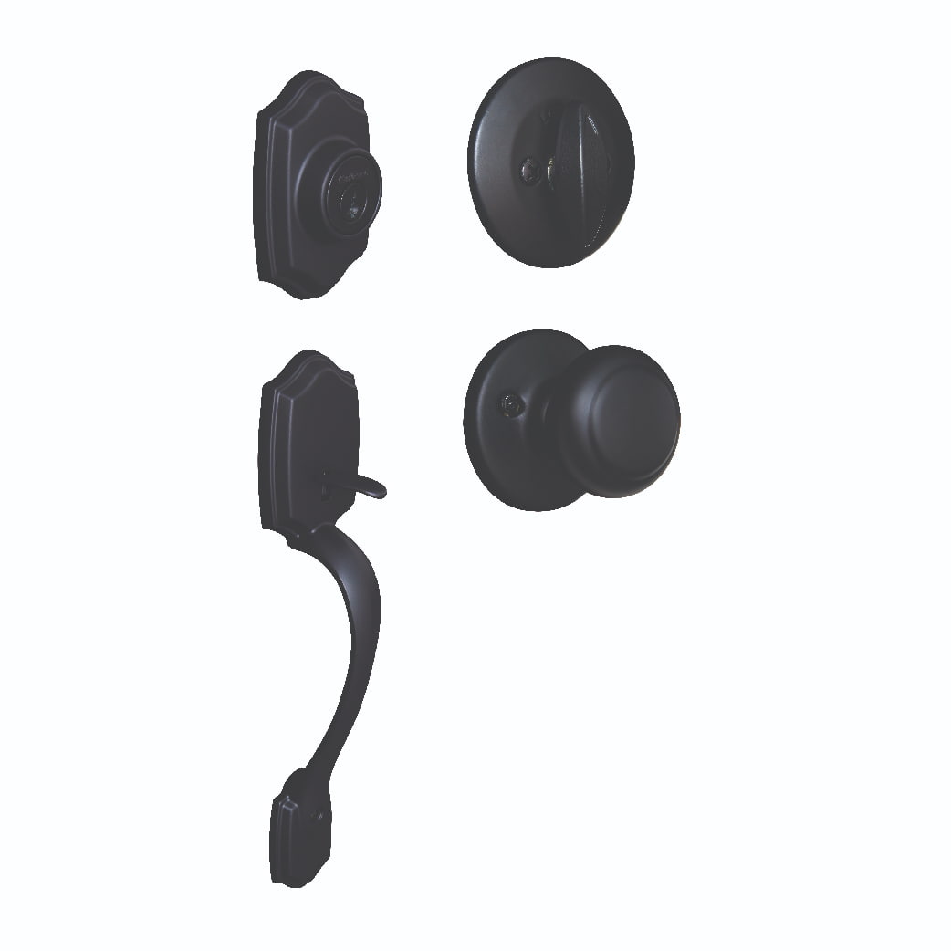 Belleview Exterior Handle with Cove Interior Knob - Matte Black