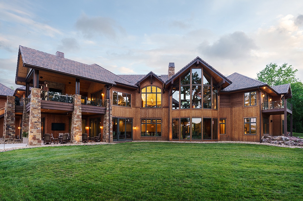 Backyard of Kansas City Modern Cabin with newly installed Pella windows.