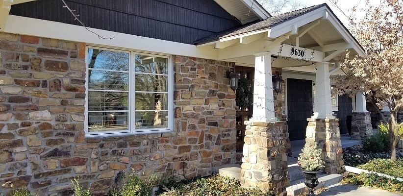 the angled view of a Kansas-area home with newly installed Pella casement windows