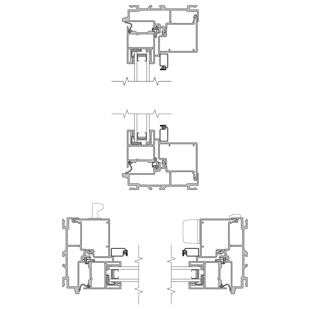 cross section of an impervia casement with the easy slide operator