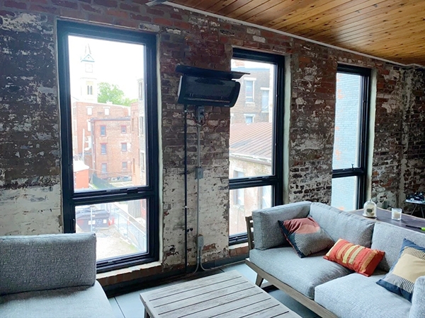 After image of a Cincinnati Townhome patio with newly installed Pella windows.