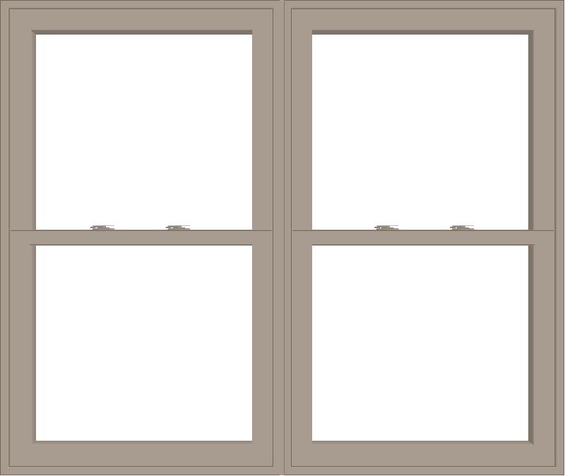 two-wide mulled vinyl double-hung windows
