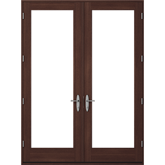 single wood entry door with four 3" grilles between the frosted glass