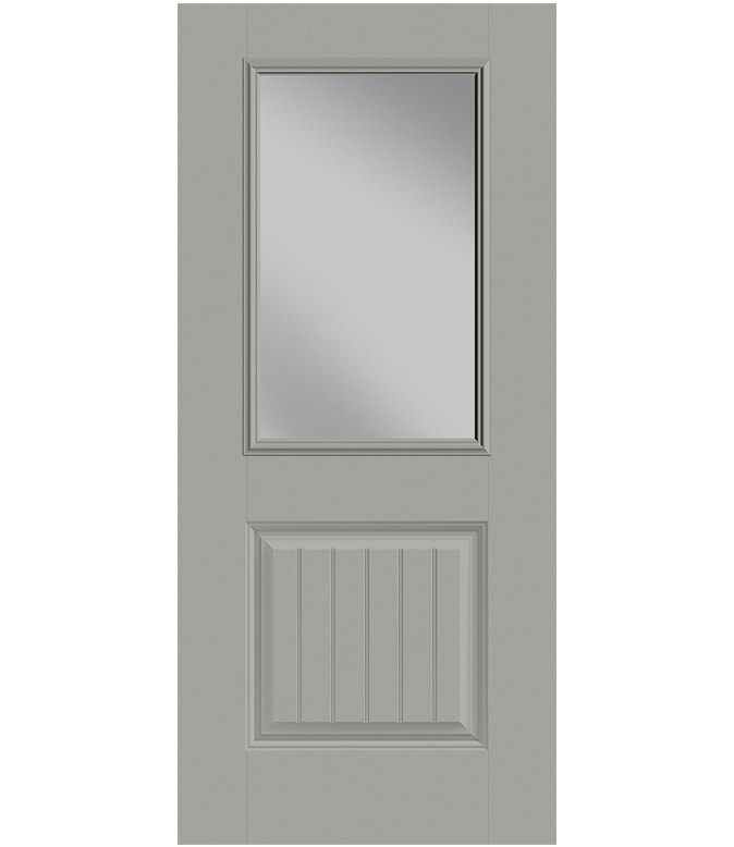 Pella® Fiberglass Entry Doors Fiberglass 1/2 Light 1 Panel Plank Entry Door