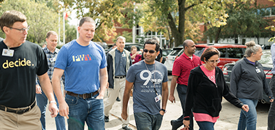 a group of Pella employees walking