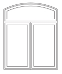 casement combination arch head over 2 wide