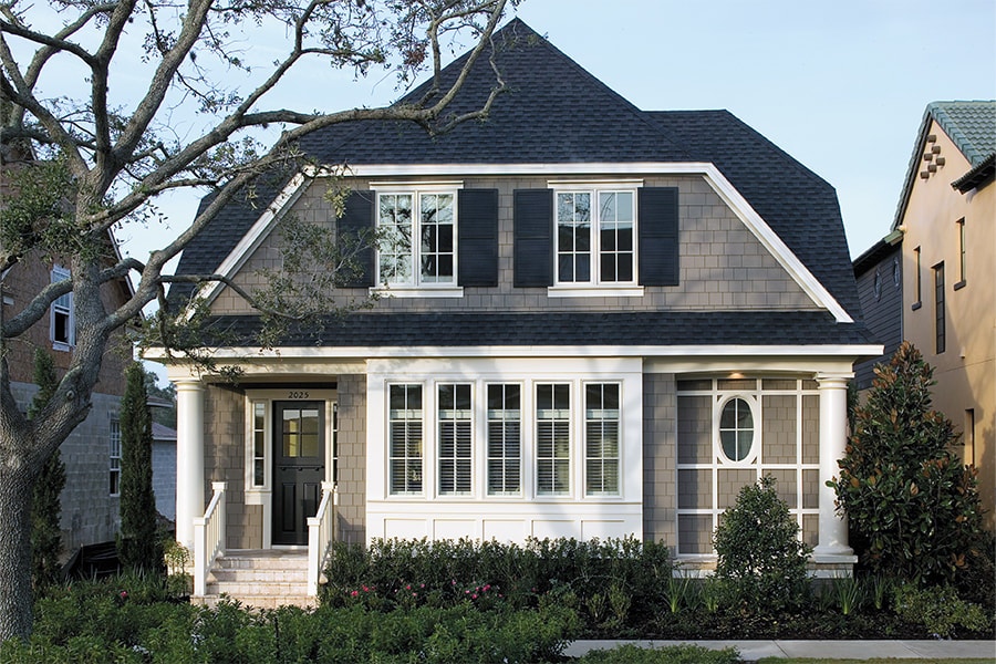 An updated bungalow in the Chicago area with a bay window unit