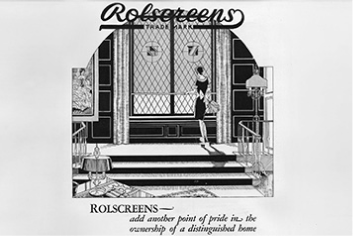 An advertisement dating back to the 1920s for Pella Rolscreens.