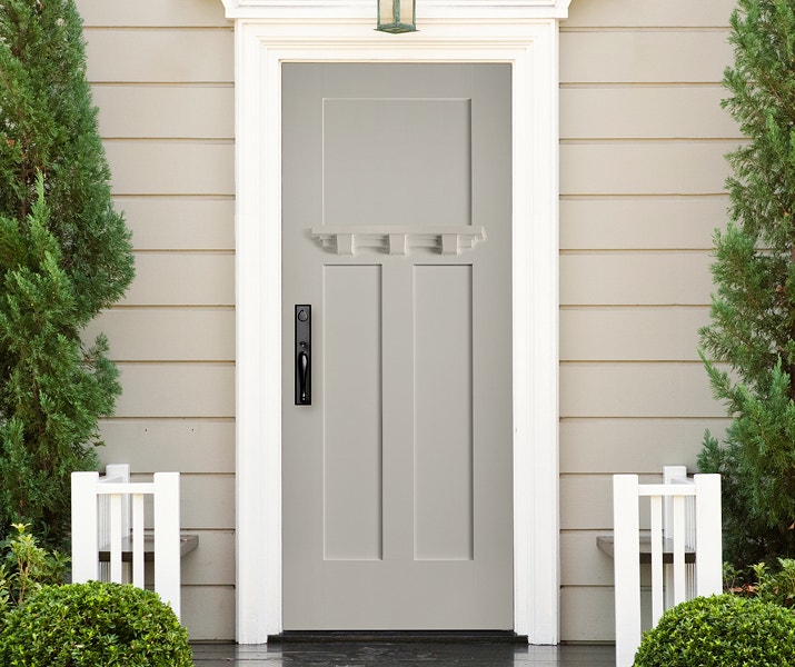 craftsman entry door pearl gray color