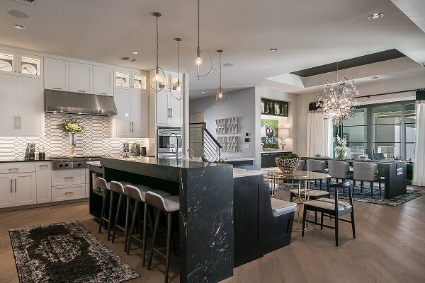 Amarillo home kitchen highlighting Pella Reserve casement windows.