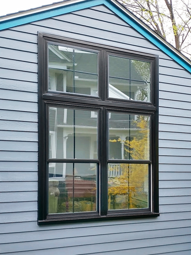 After image of newly installed rectangle windows modernizing Great Barrington home.