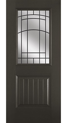 charcoal half light entry door with danbury decorative glass