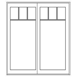 sliding door illustration of top row grilles