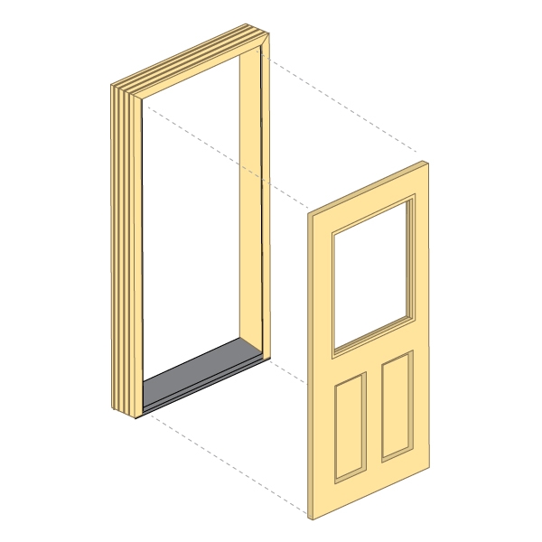 an illustration of an entry door installation