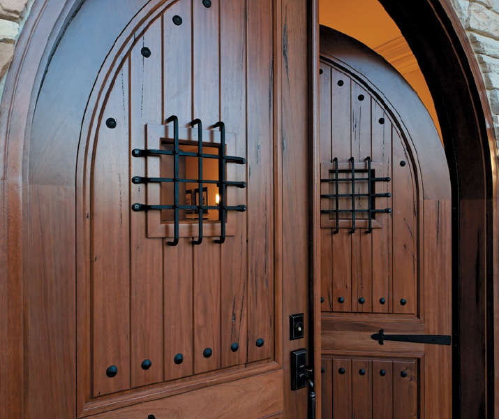 alpine wood entry door speakeasy