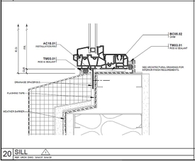St. Paul Plaza window sill drawing.