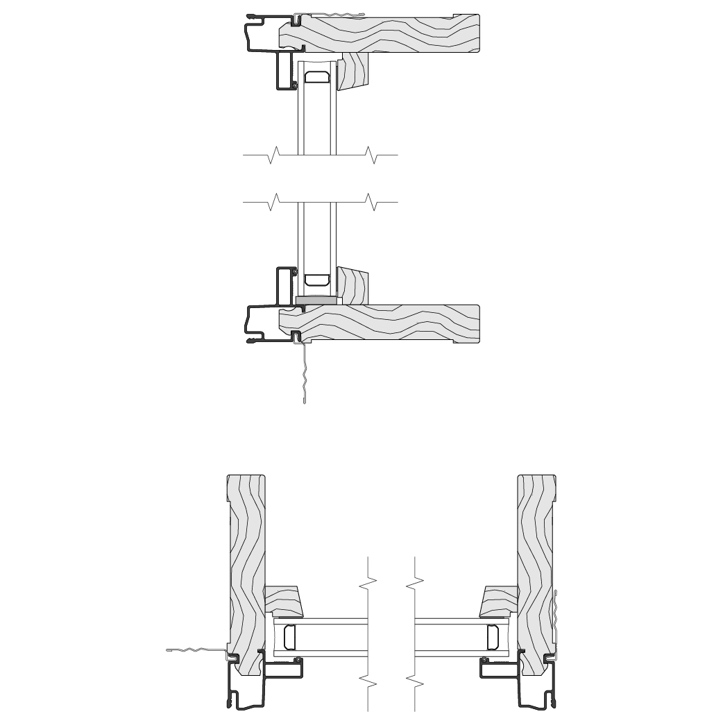 wood fixed frame window cross section