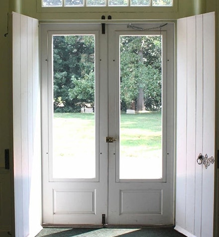 outdated french door before