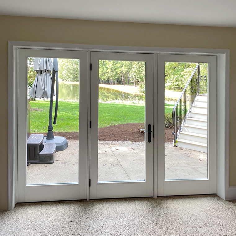 Interior view of Pella Lifestyle series hinged patio door Spotsylvania home.
