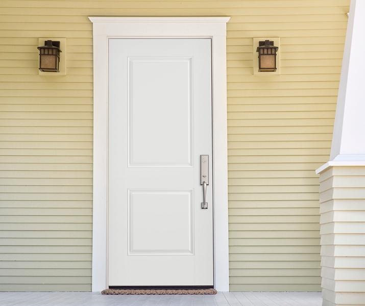 yellow home exterior white steel door seattle hardware
