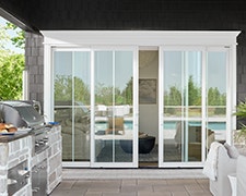 Pella® Lifestyle Series Wood 4-Panel Sliding Door