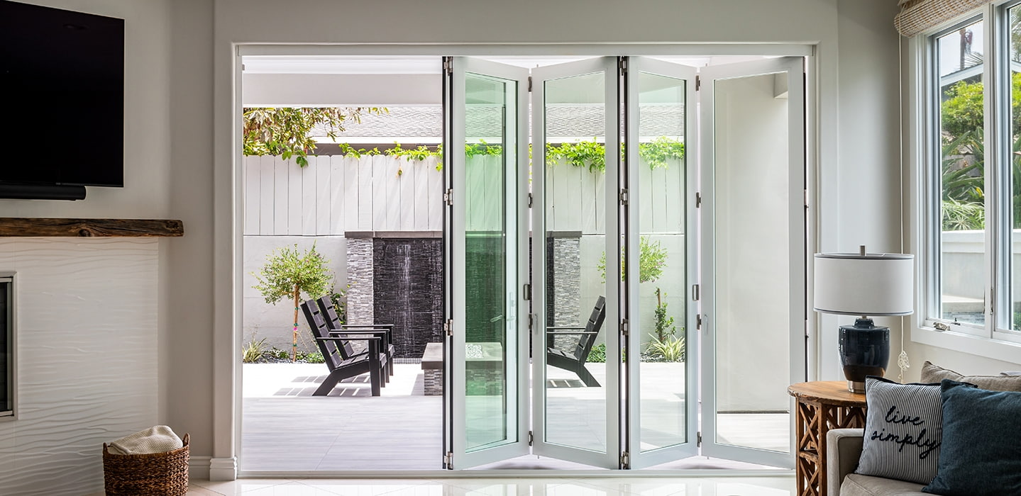 bifold patio door expansive interior shot