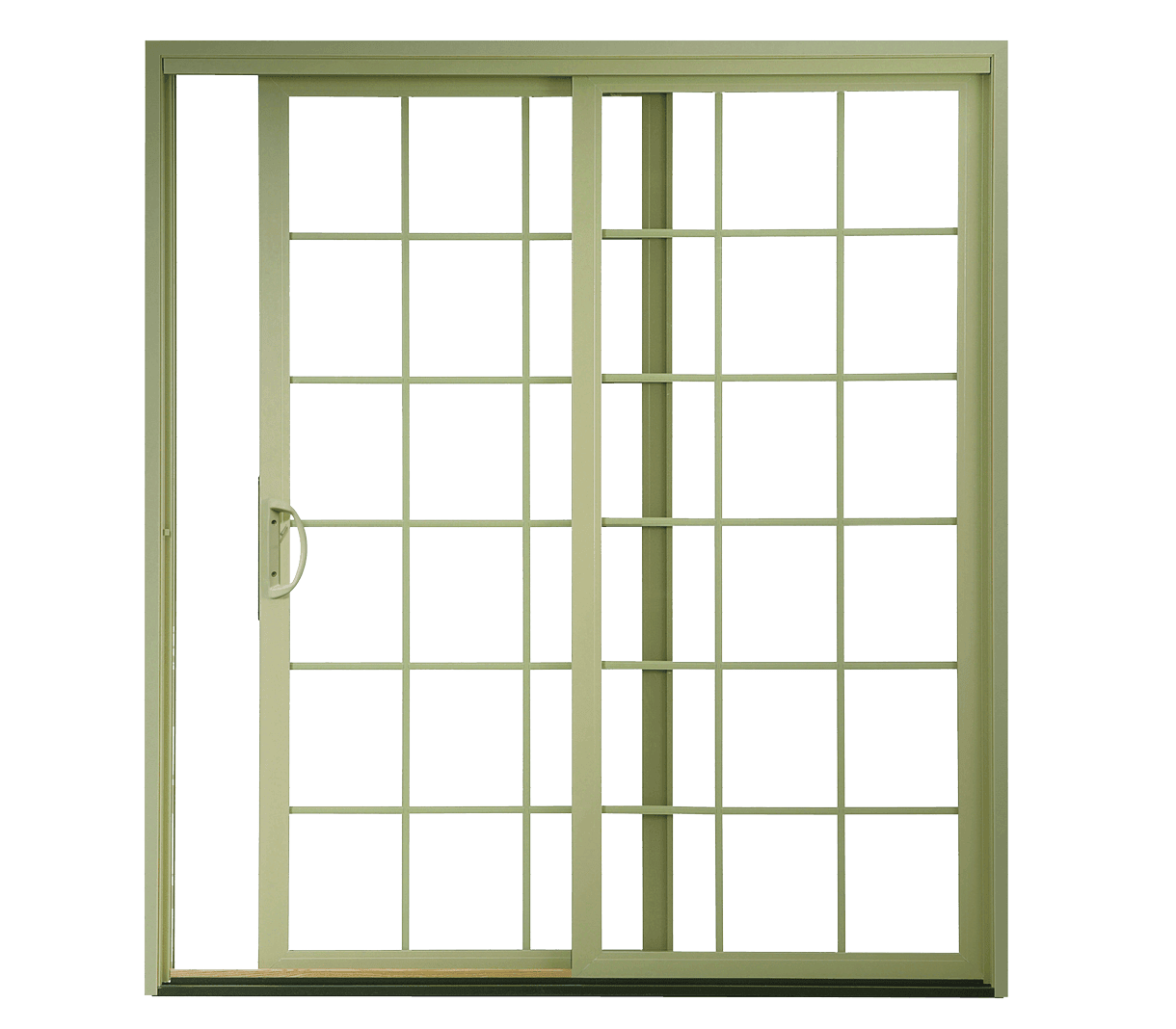 pella impervia sliding patio door in green