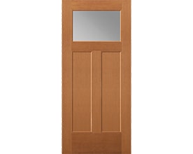 Fiberglass Front Door Flush Glazed Craftsman Light