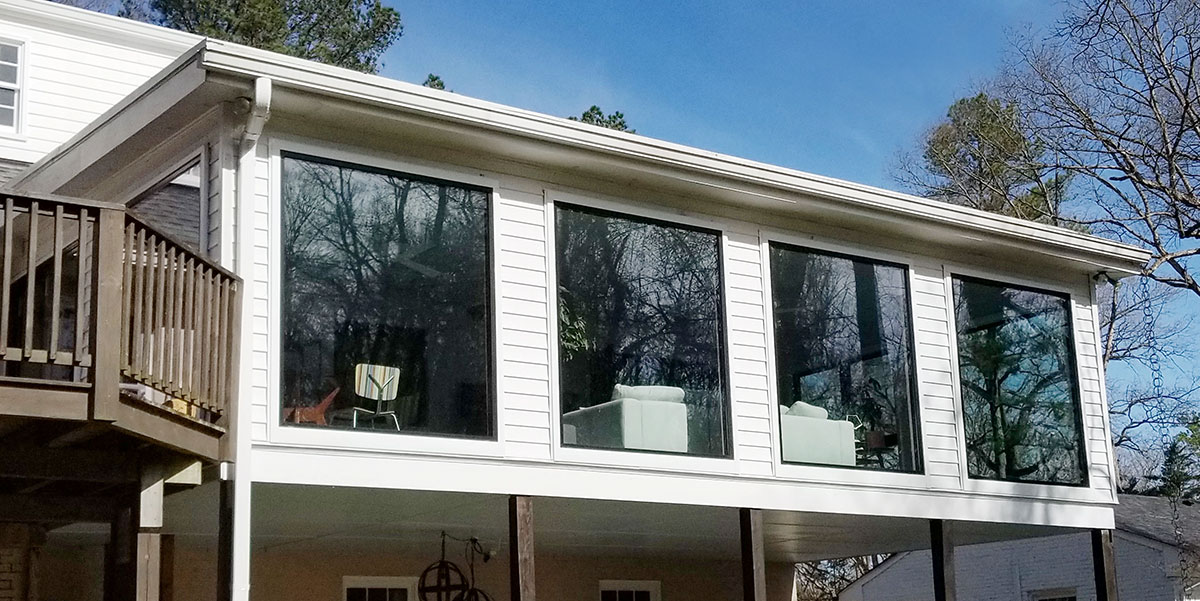 Durable fiberglass windows on modern Richmond home.