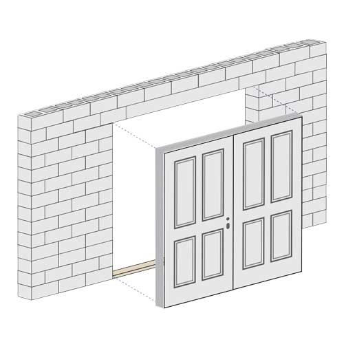 new construction for entry door installation in masonry illustration