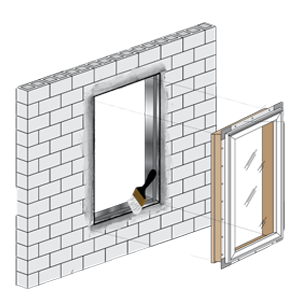 nail fin masonry construction installation step 2