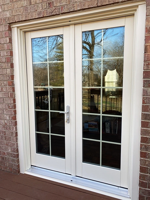 Newly installed patio french doors for Nashville home.