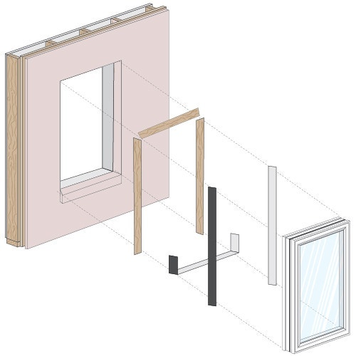 Frame replacement window example for Stucco