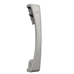 Pella fiberglass sliding patio door handle in a morning sky gray finish